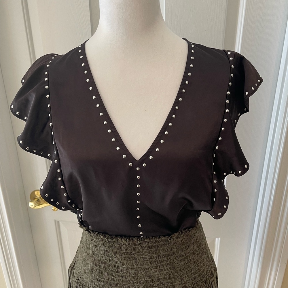 GENERATION LOVE BLACK STUDDED TOP